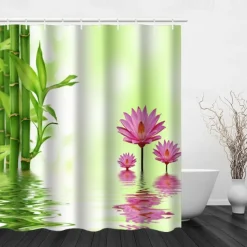 Shower Curtain with Hooks 180cm*180cm(70