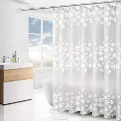 Shower Curtain with Hooks 180cm*180cm(70