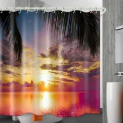 Shower Curtain with Hooks 180cm*180cm(70