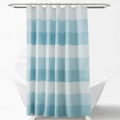 Shower Curtains for Bathroom, Polyester Waffle Textured Stripe Pattern Shower Curtain with Metal Grommets and Plastic Hooks 180cm*180cm(70"*70")
