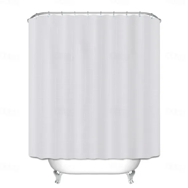 Shower Curtains for Bathroom, Polyester Waffle Textured Stripe Pattern Shower Curtain with Metal Grommets and Plastic Hooks 180cm*180cm(70"*70")