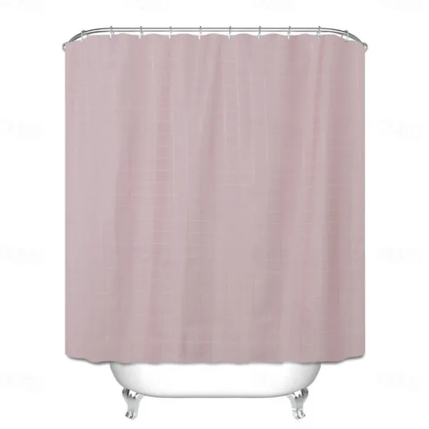 Shower Curtains for Bathroom, Polyester Waffle Textured Stripe Pattern Shower Curtain with Metal Grommets and Plastic Hooks 180cm*180cm(70"*70")