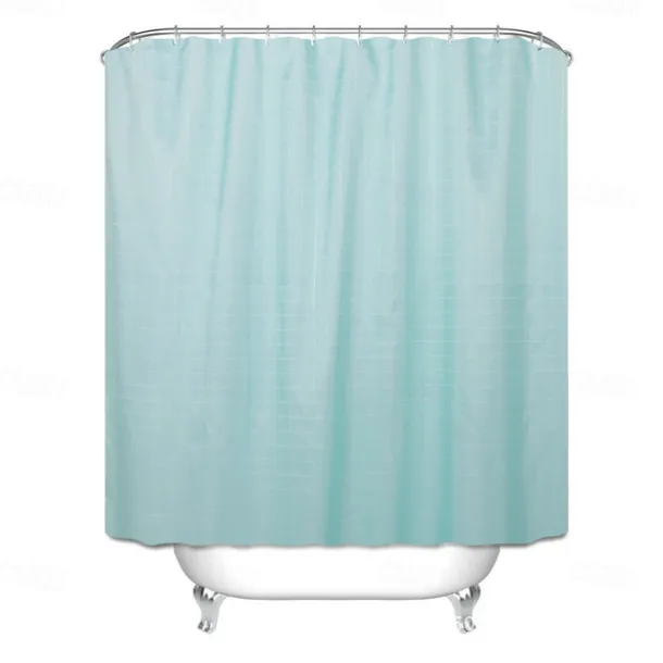 Shower Curtains for Bathroom, Polyester Waffle Textured Stripe Pattern Shower Curtain with Metal Grommets and Plastic Hooks 180cm*180cm(70"*70")