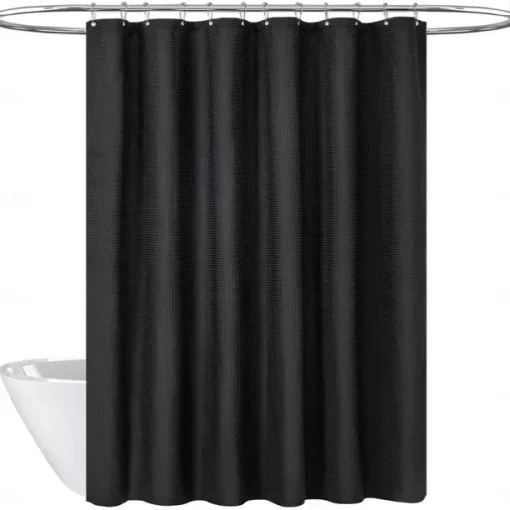 Shower Curtains Waffle Textured Heavy Duty Thick Fabric Water Repellent Liner with Stainless Steel Hooks Hotel Luxury Quality Sage Green 180cm*180cm(70"*70")