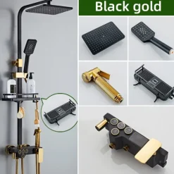 Shower Faucet / Shower System / Rainfall Shower Head System Set - Handshower Included LED Rainfall Shower Contemporary Electroplated / Painted Finishes Mount Outside Ceramic Valve Bath Shower Mixer