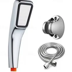 Shower Faucet,300 Holes Shower Head Bracket Hose Set High Pressure Rainfall Water Saving Flow with Chrome Spray Water Saving Bathroom Fixture Accessories