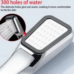 Shower Faucet,300 Holes Shower Head Bracket Hose Set High Pressure Rainfall Water Saving Flow with Chrome Spray Water Saving Bathroom Fixture Accessories