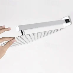 Shower Faucet,12 inch Chrome Shower Faucets Sets Complete with Brass Shower Head and Solid Brass Handshower+Wall MountedRainfall Shower Head System(Contain Bodysprays,Shower Arm,Handshower)