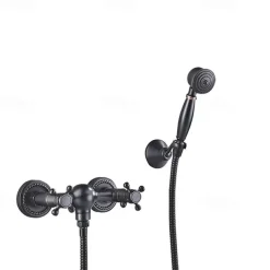 Shower Faucet Set Handshower Included Vintage Style/Country Brass/Electroplated Mount Outside Ceramic Valve Bath Shower