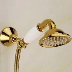 Shower Faucet Set Handshower Included Vintage Style/Country Brass/Electroplated Mount Outside Ceramic Valve Bath Shower