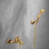 Shower Faucet,Antique Brass Shower Faucet Set,Wall Mounted Rainfall Single Handle Two Holes Shower Mixer Taps with Hot and Cold Switch
