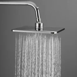 Shower Faucet,Rainfall Shower Head System / Thermostatic Mixer valve Set - Handshower Included pullout Rainfall Shower Contemporary Electroplated Mount Outside Ceramic Valve Bath Shower Mixer Taps