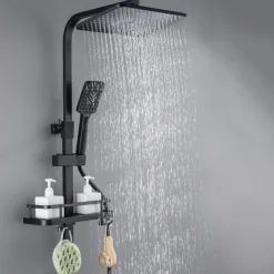 Shower Faucet,Rainfall Shower Head System Mixer valve Set - Handshower Included pullout Rainfall Shower Contemporary Antique Painted Finishes Mount Inside Ceramic Valve Bath Shower