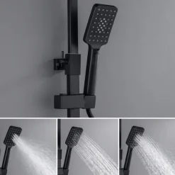 Shower Faucet,Rainfall Shower Head System Mixer valve Set - Handshower Included pullout Rainfall Shower Contemporary Antique Painted Finishes Mount Inside Ceramic Valve Bath Shower