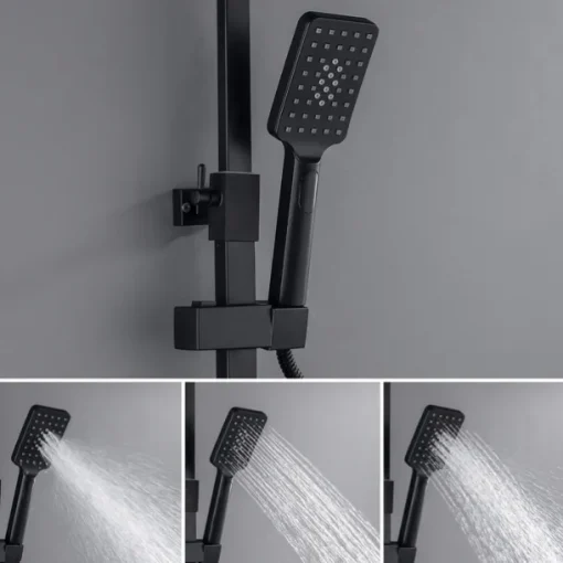 Shower Faucet,Rainfall Shower Head System Mixer valve Set - Handshower Included pullout Rainfall Shower Contemporary Antique Painted Finishes Mount Inside Ceramic Valve Bath Shower