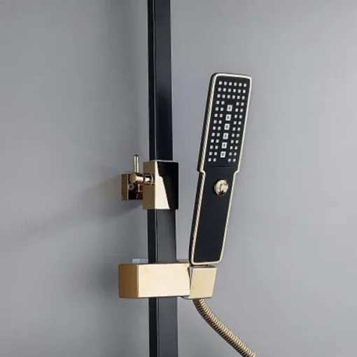 Shower Faucet,Shower System/Rainfall Shower Head System/Thermostatic Mixer valve Set Handshower Included pullout Rainfall Shower Electroplated Mount Outside Bath Shower Mixer Taps