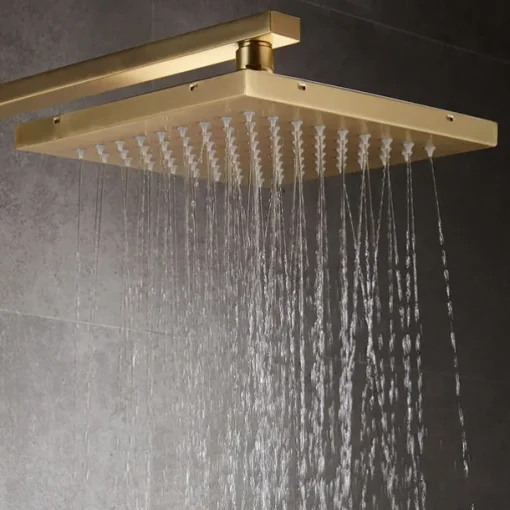 Shower Faucet,Shower System Rainfall Shower Head System Body Jet Massage Set Handshower Included Sound Shower Head Rainfall Shower Antique Vintage Style Nickel Brushed Electroplated