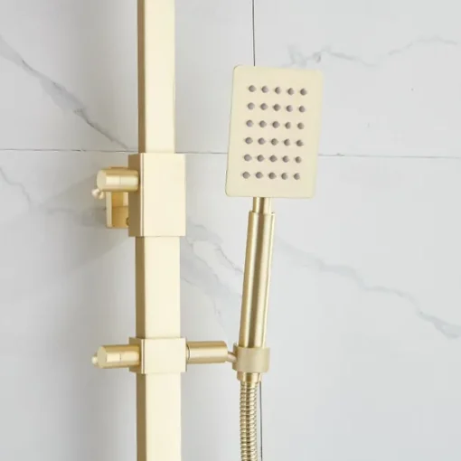 Shower Faucet,Shower System Rainfall Shower Head System Body Jet Massage Set - Handshower Included pullout Rainfall Shower Antique Vintage Style Nickel Brushed Mount Inside Ceramic Valve