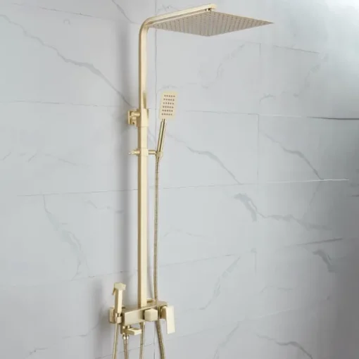 Shower Faucet,Shower System Rainfall Shower Head System Body Jet Massage Set - Handshower Included pullout Rainfall Shower Antique Vintage Style Nickel Brushed Mount Inside Ceramic Valve