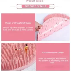Shower Foot & Back Scrubber, Massage Pad – Hands-Free Silicone Body Scrubber with Suction Cups, Wall-Mounted Exfoliator for Back and Foot Cleaning, 1 Piece