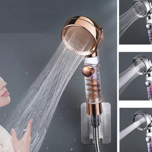 Shower Head High Pressure 3-Function SPA Shower Head With Switch On/Off Button Filter Bath Head Water Saving Shower Bathroom