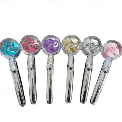 Shower Head Water Saving Flow 360 Degrees Rotating With Small Fan ABS Rain High-Pressure Spray Nozzle Bathroom Accessories
