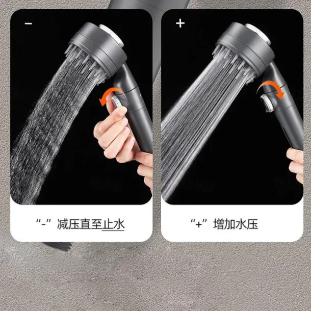 Shower Head with Filter 3 Mode Sprayer, Adjustable High Pressure Handheld Showerhead Massage Mist Jet Black White Grey