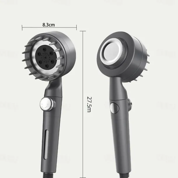 Shower Head with Filter 3 Mode Sprayer, Adjustable High Pressure Handheld Showerhead Massage Mist Jet Black White Grey