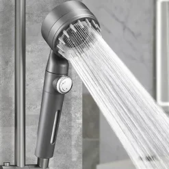 Shower Head with Filter 3 Mode Sprayer, Adjustable High Pressure Handheld Showerhead Massage Mist Jet Black White Grey