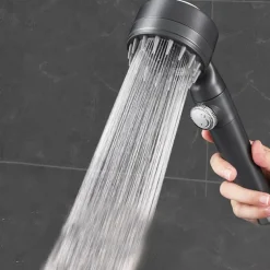 Shower Head with Filter 3 Mode Sprayer, Adjustable High Pressure Handheld Showerhead Massage Mist Jet Black White Grey