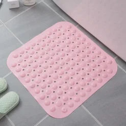 Shower Mats Rubber Shower Mat with Drain Hole - Non-Slip Bathtub Mat for Bathroom, Anti-Mildew, Quick-Drying, Comfortable and Safe for Kids and Elderly