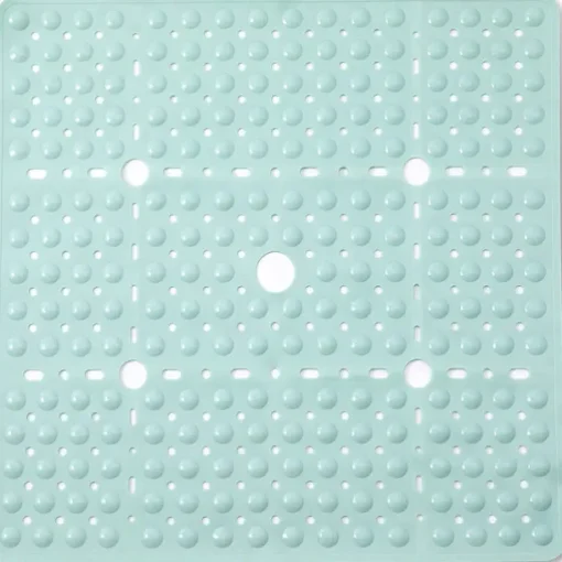 Shower Mats Rubber Shower Mat with Drain Hole - Non-Slip Bathtub Mat for Bathroom, Anti-Mildew, Quick-Drying, Comfortable and Safe for Kids and Elderly