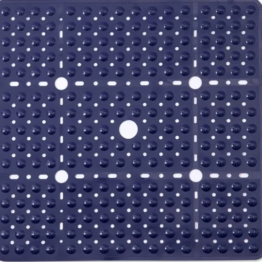 Shower Mats Rubber Shower Mat with Drain Hole - Non-Slip Bathtub Mat for Bathroom, Anti-Mildew, Quick-Drying, Comfortable and Safe for Kids and Elderly