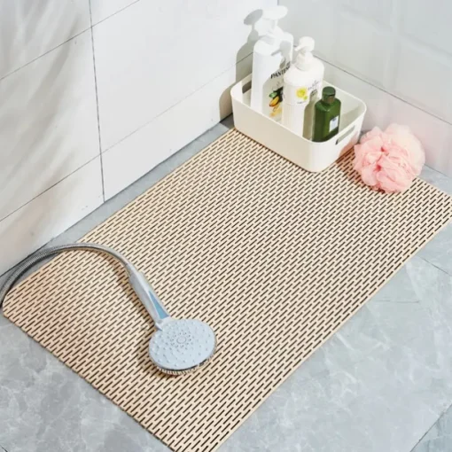 Shower Mats with Drain Hole - Non-Slip Bathtub Mat for Bathroom, Anti-Mildew, Quick-Drying, Comfortable and Safe for Kids and Elderly