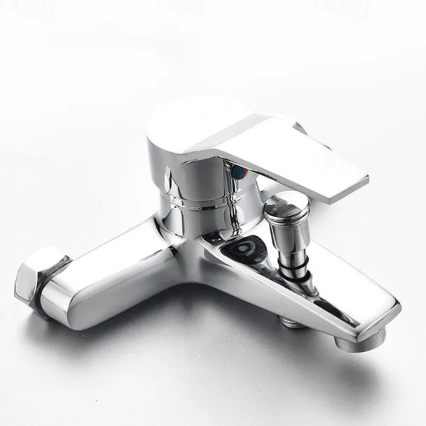 Shower Mixer Bar Valve Wall Mounted Chrome with Handheld Spray, Bottom G1/2 Shower Mixer Tap Round Mixer Bar Wall Mount