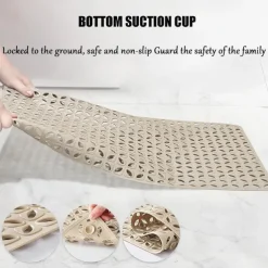 Shower Non Slip Mat, Square Bathtub Mat with Suction Cups & Drain Holes, Rubber Shower Stall Mat, Suspensible Safety Bath Shower Mats