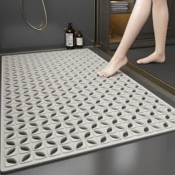Shower Non Slip Mat, Square Bathtub Mat with Suction Cups & Drain Holes, Rubber Shower Stall Mat, Suspensible Safety Bath Shower Mats