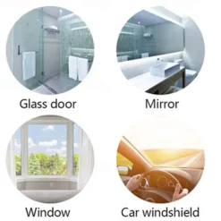 Shower Squeegee Window Glass Wiper Silicone Scraper Cleaner Stainless Steel Bathroom Mirror Wiper Scraper Glass Cleaning Accessories with Hook（Golden）