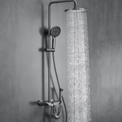 Shower System / Thermostatic Mixer valve Set - Handshower Included Multi Spray Shower Contemporary Electroplated Mount Outside Ceramic Valve Bath Shower Mixer Taps