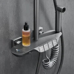 Shower System / Thermostatic Mixer valve Set - Handshower Included Multi Spray Shower Contemporary Electroplated Mount Outside Ceramic Valve Bath Shower Mixer Taps