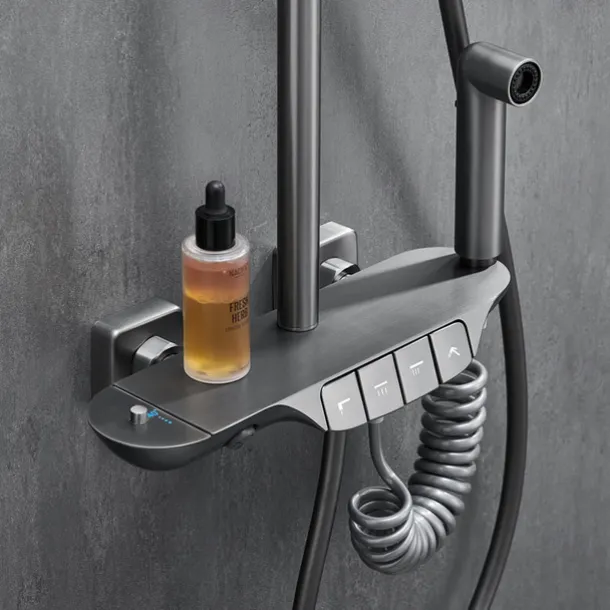 Shower System / Thermostatic Mixer valve Set - Handshower Included Multi Spray Shower Contemporary Electroplated Mount Outside Ceramic Valve Bath Shower Mixer Taps