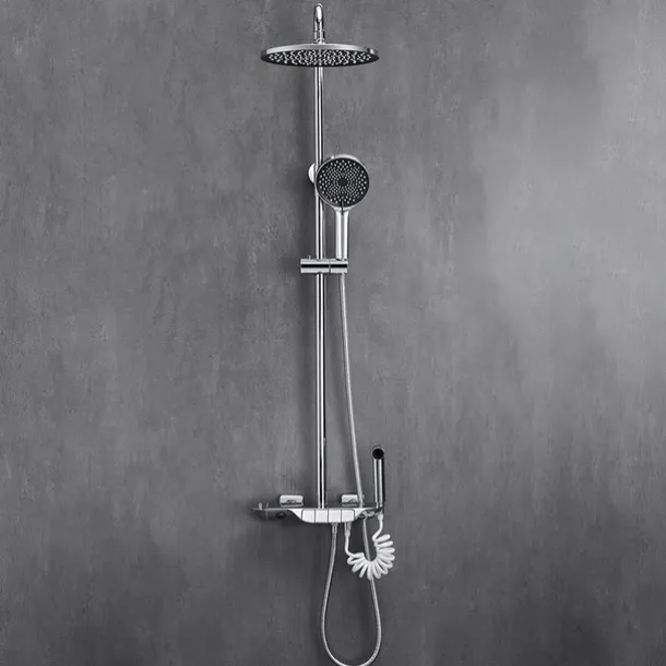 Shower System / Thermostatic Mixer valve Set - Handshower Included Multi Spray Shower Contemporary Electroplated Mount Outside Ceramic Valve Bath Shower Mixer Taps
