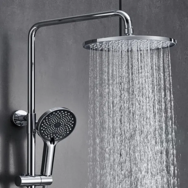 Shower System / Thermostatic Mixer valve Set - Handshower Included Multi Spray Shower Contemporary Electroplated Mount Outside Ceramic Valve Bath Shower Mixer Taps