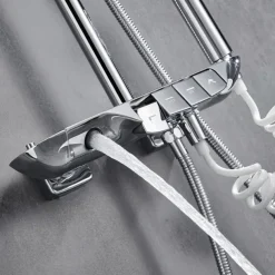 Shower System / Thermostatic Mixer valve Set - Handshower Included Multi Spray Shower Contemporary Electroplated Mount Outside Ceramic Valve Bath Shower Mixer Taps