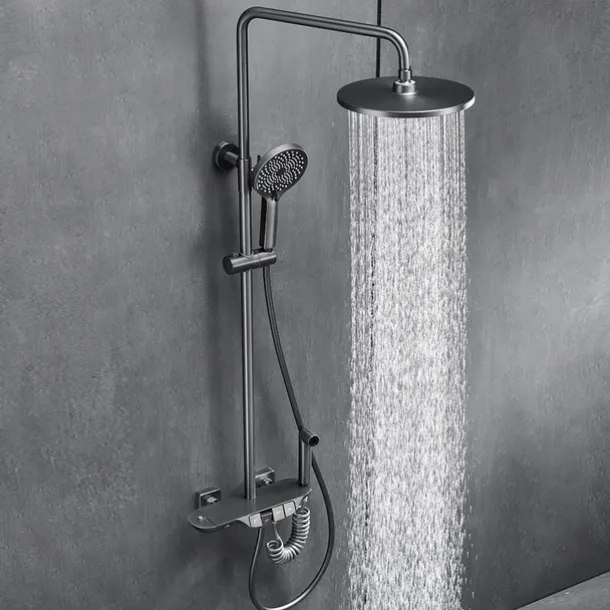 Shower System / Thermostatic Mixer valve Set - Handshower Included Multi Spray Shower Contemporary Electroplated Mount Outside Ceramic Valve Bath Shower Mixer Taps