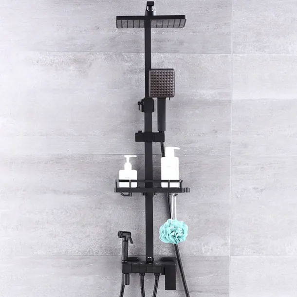 Shower System Faucet Set Wall Mounted, 9 inch Rainfall Shower Head Handshower Handheld Sprayer with Holder Electroplated / Painted Finishes Mount Inside Ceramic Valve Bath Shower