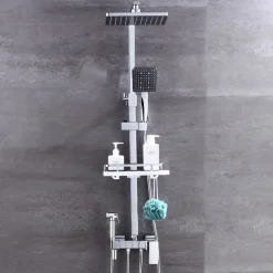 Shower System Faucet Set Wall Mounted, 9 inch Rainfall Shower Head Handshower Handheld Sprayer with Holder Electroplated / Painted Finishes Mount Inside Ceramic Valve Bath Shower