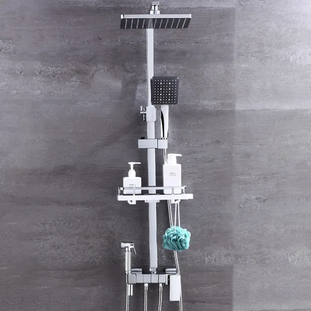 Shower System Faucet Set Wall Mounted, 9 inch Rainfall Shower Head Handshower Handheld Sprayer with Holder Electroplated / Painted Finishes Mount Inside Ceramic Valve Bath Shower