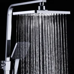 Shower System Faucet Set Wall Mounted, 9 inch Rainfall Shower Head Handshower Handheld Sprayer with Holder Electroplated / Painted Finishes Mount Inside Ceramic Valve Bath Shower