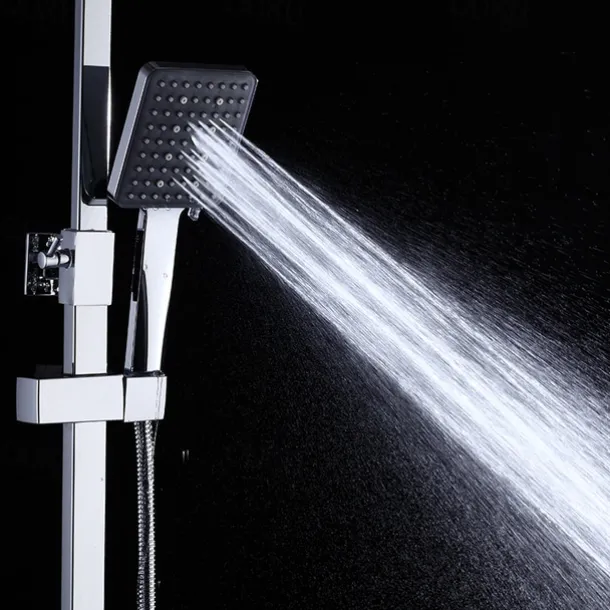 Shower System Faucet Set Wall Mounted, 9 inch Rainfall Shower Head Handshower Handheld Sprayer with Holder Electroplated / Painted Finishes Mount Inside Ceramic Valve Bath Shower